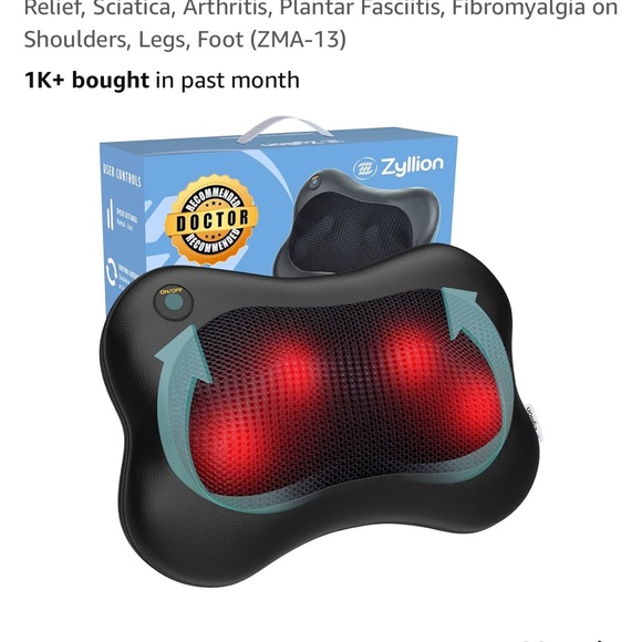 Zyllion Shiatsu Back and Neck Massager with Heat - Picture 3 of 5